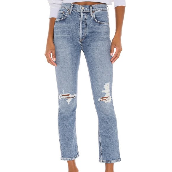 AGOLDE Riley High Rise Straight Crop - Picture 1 of 7